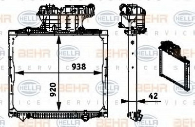 HELLA 8mk376721681 -  Радиатор, охлаждение двигателя