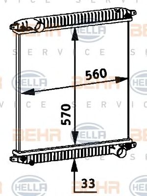 HELLA 8mk376721721 -  Радиатор, охлаждение двигателя