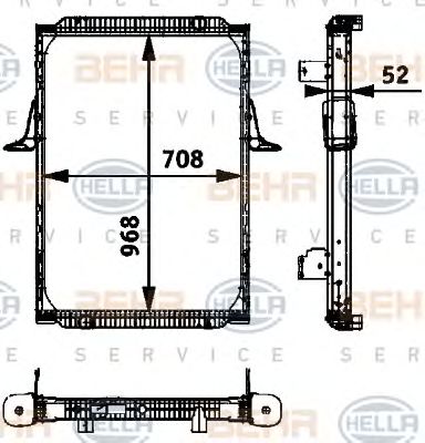 HELLA 8mk376721731 -  Радиатор, охлаждение двигателя