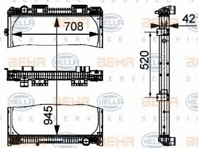HELLA 8mk376721761 -  Радиатор, охлаждение двигателя