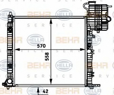 HELLA 8mk376722041 -  Радиатор, охлаждение двигателя
