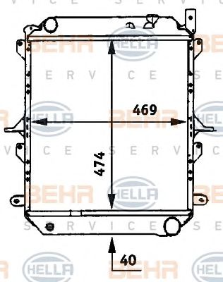HELLA 8mk376722141 -  Радиатор, охлаждение двигателя