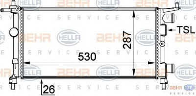 HELLA 8mk376722444 -  Радиатор, охлаждение двигателя