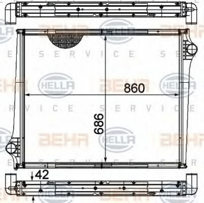HELLA 8mk376724611 -  Радиатор, охлаждение двигателя