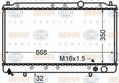 HELLA 8mk376724771 -  Радиатор, охлаждение двигателя