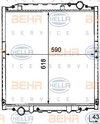 HELLA 8mk376726641 -  Радиатор, охлаждение двигателя
