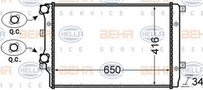 HELLA 8mk376726704 -  Радиатор, охлаждение двигателя