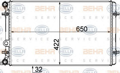 HELLA 8mk376727791 -  Радиатор, охлаждение двигателя