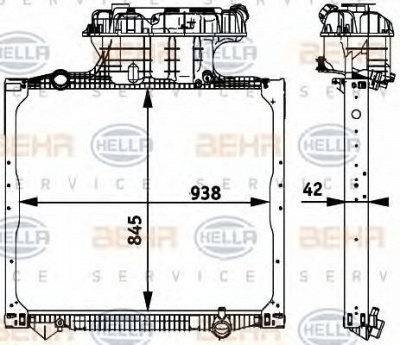 HELLA 8mk376728661 -  Радиатор, охлаждение двигателя