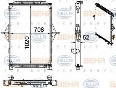 HELLA 8mk376728711 -  Радиатор, охлаждение двигателя