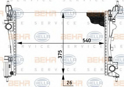HELLA 8mk376728784 -  Радиатор, охлаждение двигателя