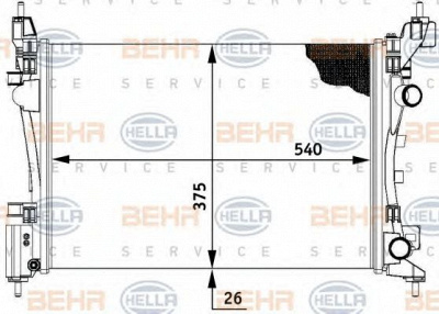 HELLA 8mk376728794 -  Радиатор, охлаждение двигателя
