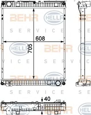 HELLA 8mk376730621 -  Радиатор, охлаждение двигателя