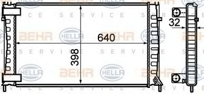 HELLA 8mk376732791 -  Радиатор, охлаждение двигателя