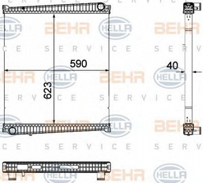 HELLA 8mk376733701 -  Радиатор, охлаждение двигателя