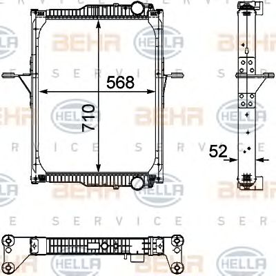 HELLA 8mk376733751 -  Радиатор, охлаждение двигателя