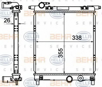 HELLA 8mk376735021 -  Радиатор, охлаждение двигателя