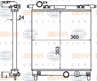 HELLA 8mk376735025 -  Радиатор, охлаждение двигателя