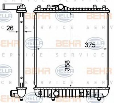 HELLA 8mk376735081 -  Радиатор, охлаждение двигателя