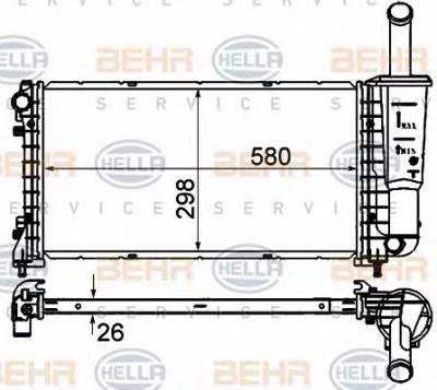 HELLA 8mk376735161 -  Радиатор, охлаждение двигателя