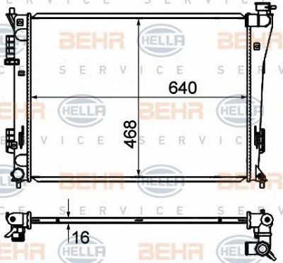 HELLA 8mk376735251 -  Радиатор, охлаждение двигателя