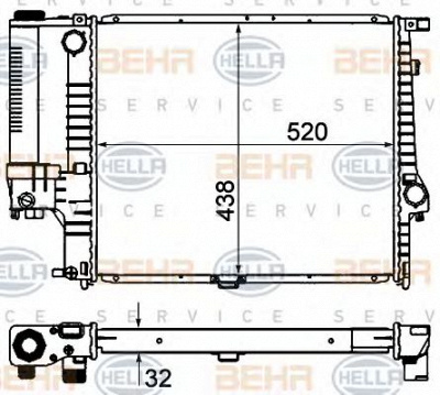 HELLA 8mk376735351 -  Радиатор, охлаждение двигателя