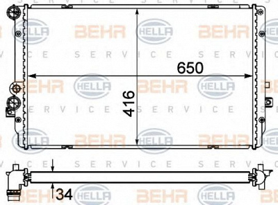 HELLA 8mk376735361 -  Радиатор, охлаждение двигателя