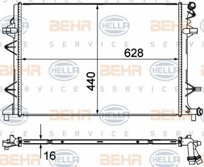 HELLA 8mk376735371 -  Радиатор, охлаждение двигателя