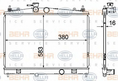 HELLA 8mk376735381 -  Радиатор, охлаждение двигателя