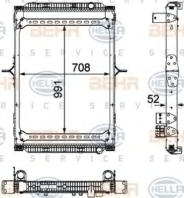 HELLA 8mk376745151 -  Радиатор, охлаждение двигателя