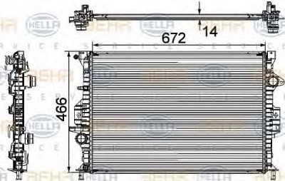 HELLA 8mk376745591 -  Радиатор, охлаждение двигателя