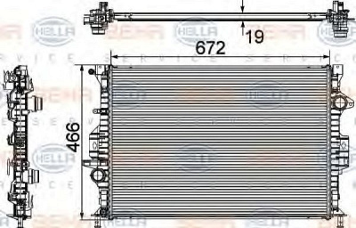 HELLA 8mk376745601 -  Радиатор, охлаждение двигателя