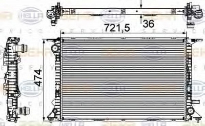 HELLA 8mk376745644 -  Радиатор, охлаждение двигателя