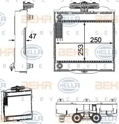 HELLA 8mk376746511 -  Радиатор, охлаждение двигателя