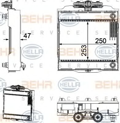 HELLA 8mk376746521 -  Радиатор, охлаждение двигателя