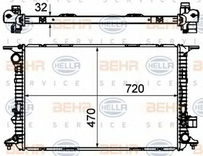 HELLA 8mk376750314 -  Радиатор, охлаждение двигателя