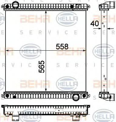 HELLA 8mk376751251 -  Радиатор, охлаждение двигателя