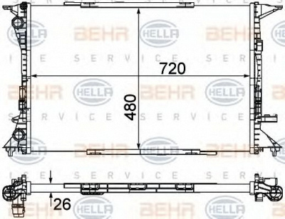 HELLA 8mk376753491 -  Радиатор, охлаждение двигателя