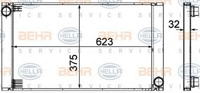 HELLA 8mk376753581 -  Радиатор, охлаждение двигателя