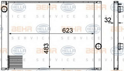 HELLA 8mk376753591 -  Радиатор, охлаждение двигателя