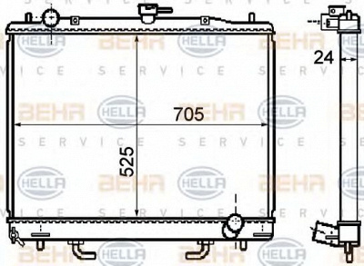 HELLA 8mk376753661 -  Радиатор, охлаждение двигателя