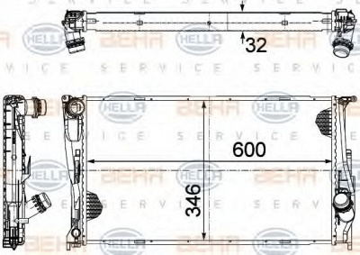 HELLA 8mk376754001 -  Радиатор, охлаждение двигателя