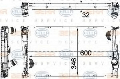 HELLA 8mk376754011 -  Радиатор, охлаждение двигателя