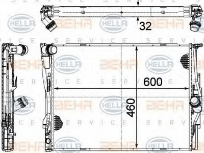 HELLA 8mk376754044 -  Радиатор, охлаждение двигателя