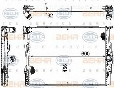 HELLA 8mk376754054 -  Радиатор, охлаждение двигателя