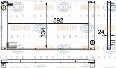 HELLA 8mk376754221 -  Радиатор, охлаждение двигателя
