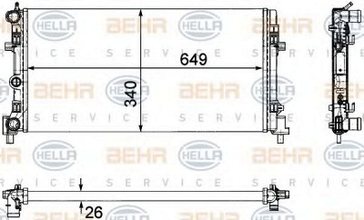 HELLA 8mk376754281 -  Радиатор, охлаждение двигателя