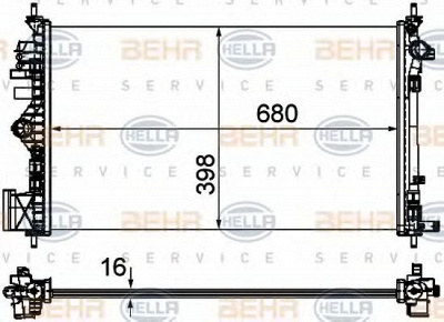 HELLA 8mk376754301 -  Радиатор, охлаждение двигателя