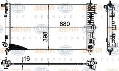 HELLA 8mk376754311 -  Радиатор, охлаждение двигателя