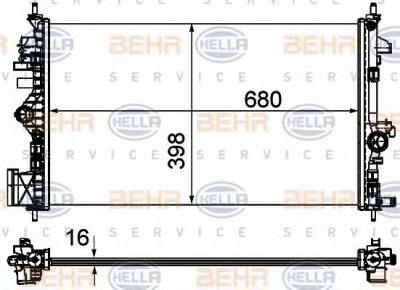 HELLA 8mk376754321 -  Радиатор, охлаждение двигателя